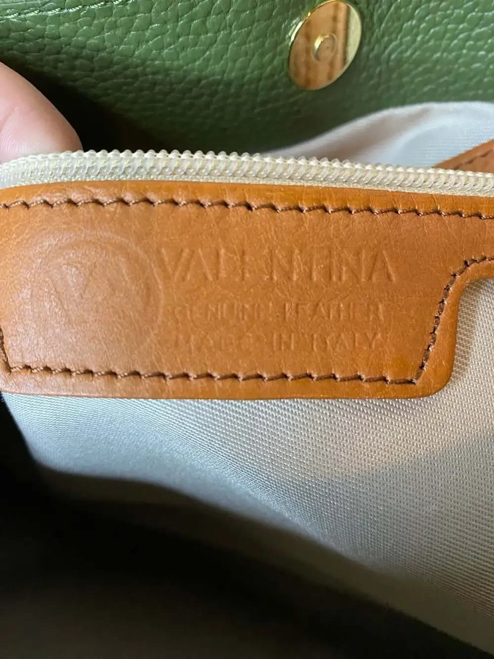 Valentina Green and Tan Crossbody Bag